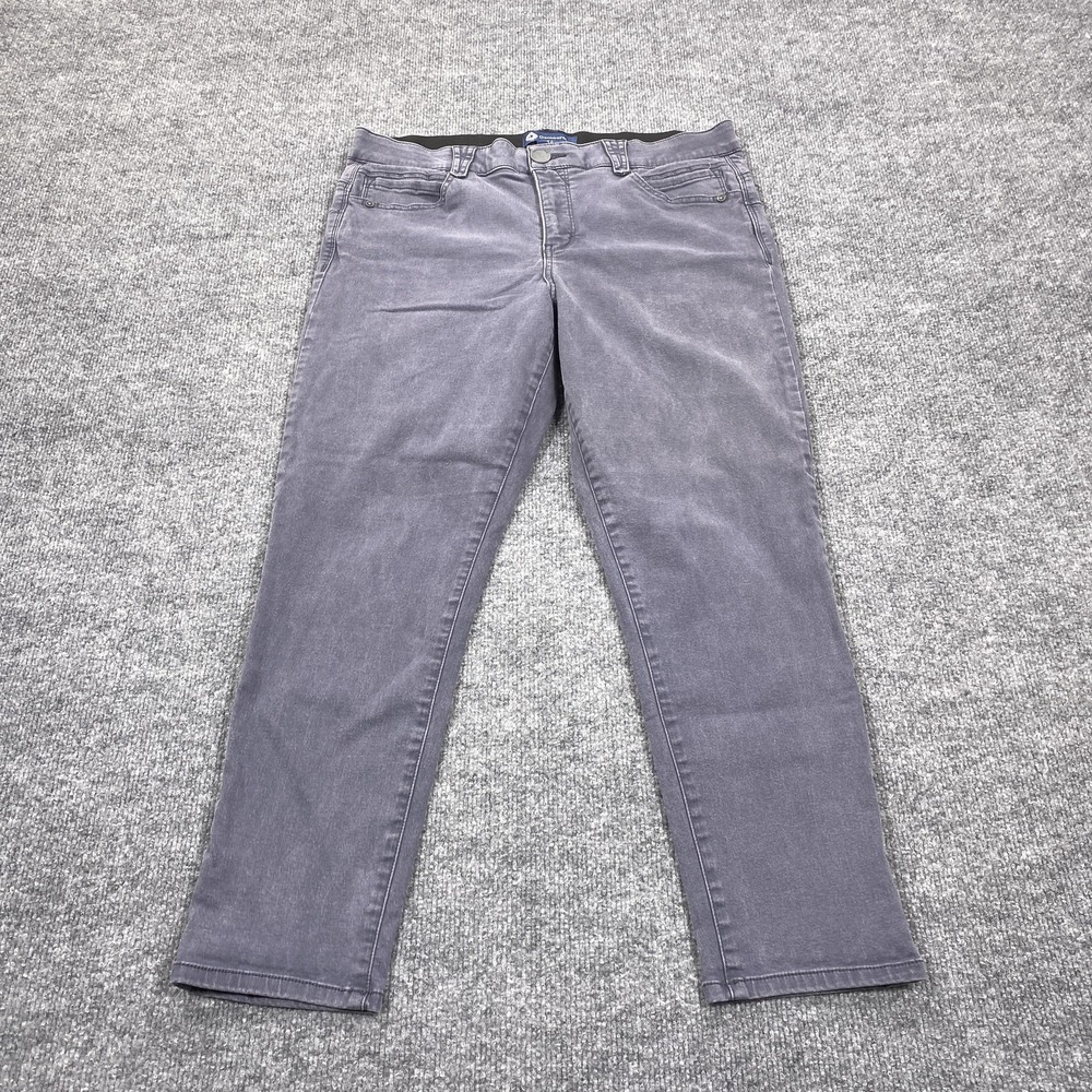 Democracy Ab Solution Jeans Womens 14 Gray Skinny Stretch Denim‎ Mid Rise Slim